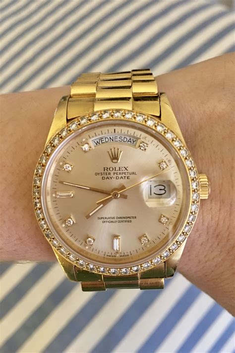 rolex oyster 34 mm yellow gold and diamonds|Rolex Oyster perpetual date 34mm.